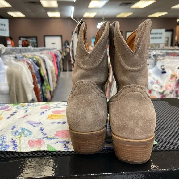 dingo Taupe Suede Western Booties - Picture 4 of 7